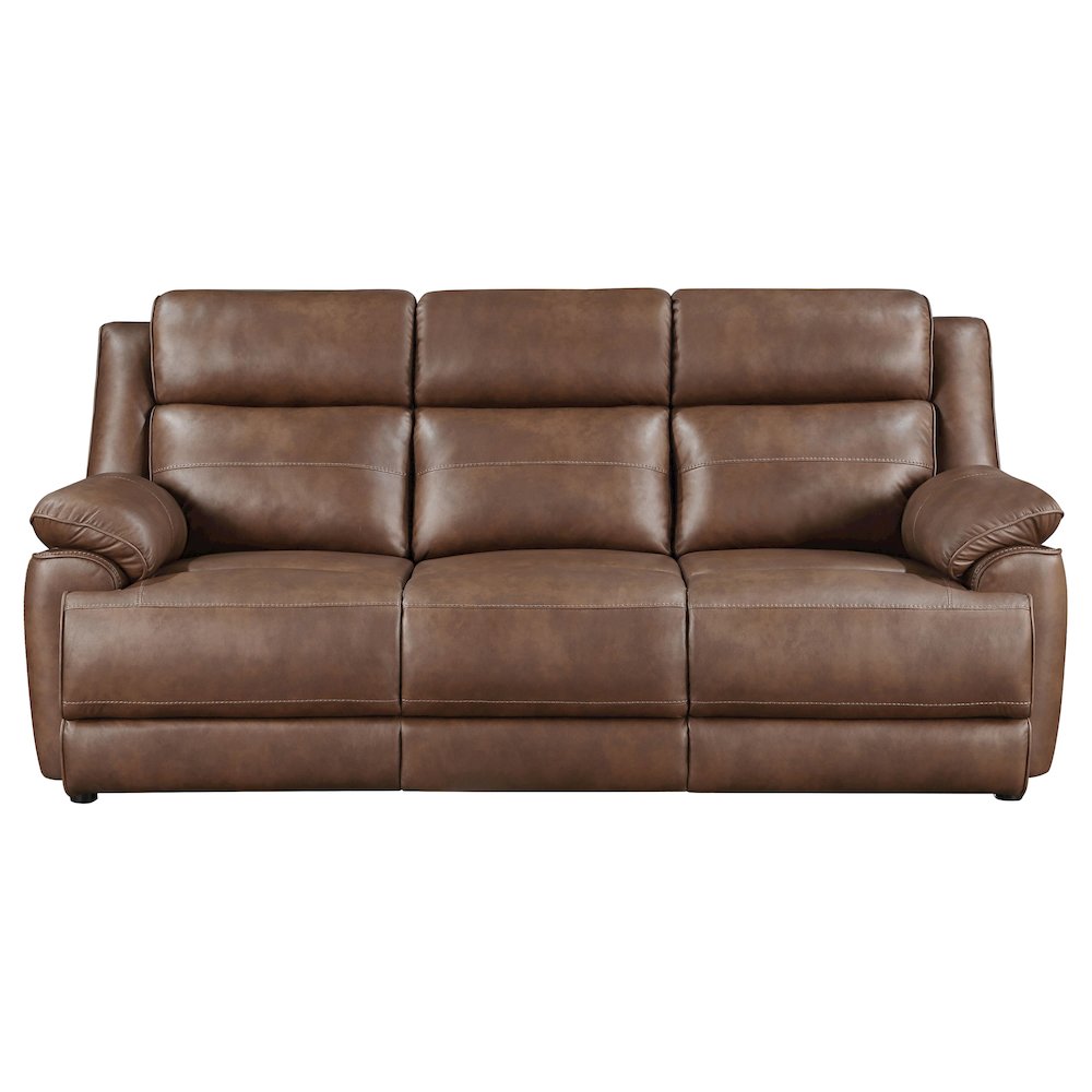 Ellington Upholstered Padded Arm Sofa Dark Brown. Picture 3