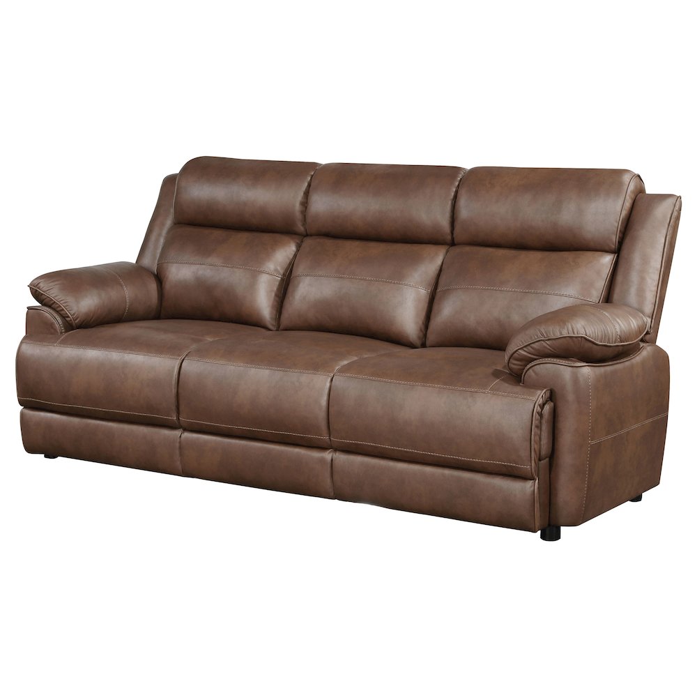 Ellington Upholstered Padded Arm Sofa Dark Brown. Picture 4