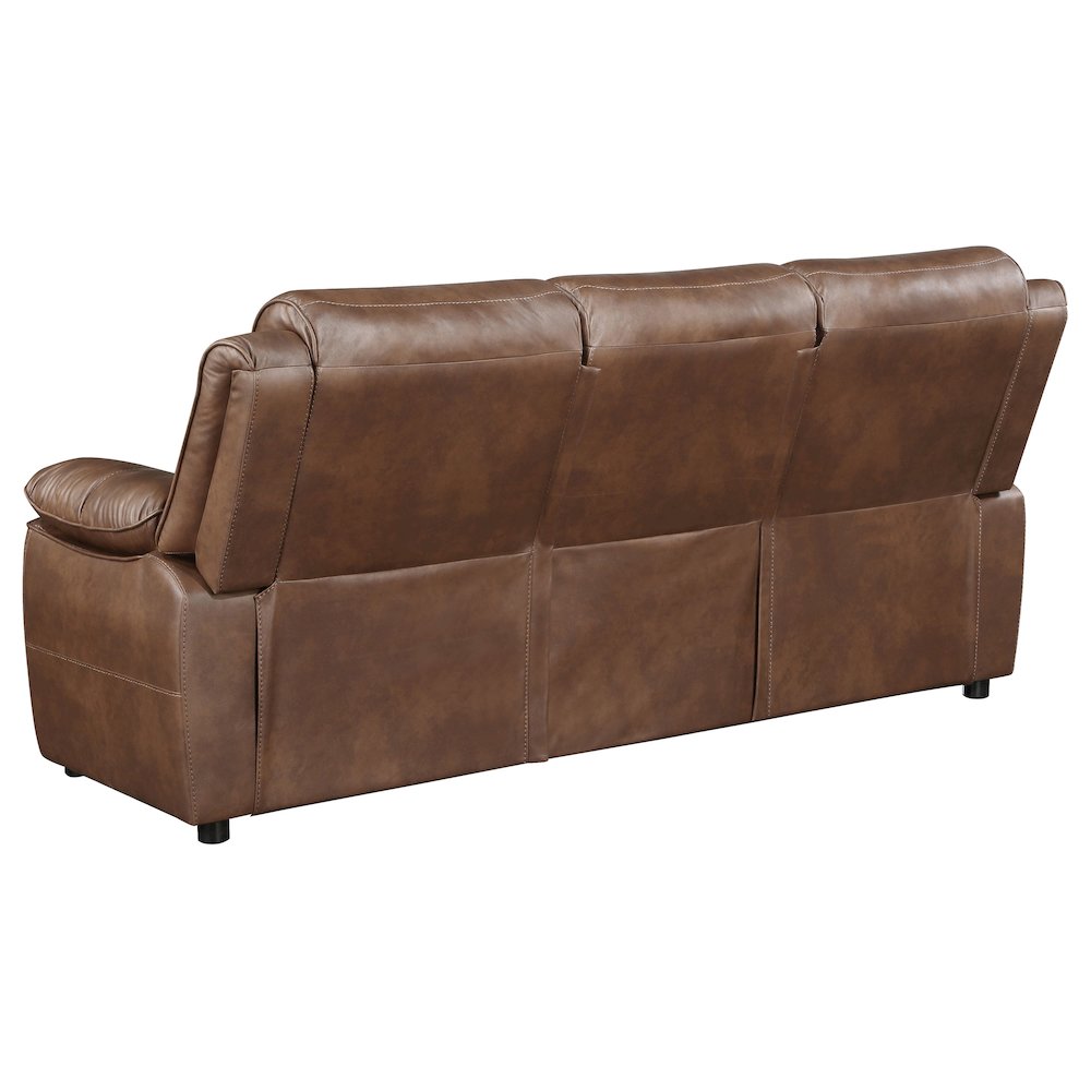 Ellington Upholstered Padded Arm Sofa Dark Brown. Picture 6