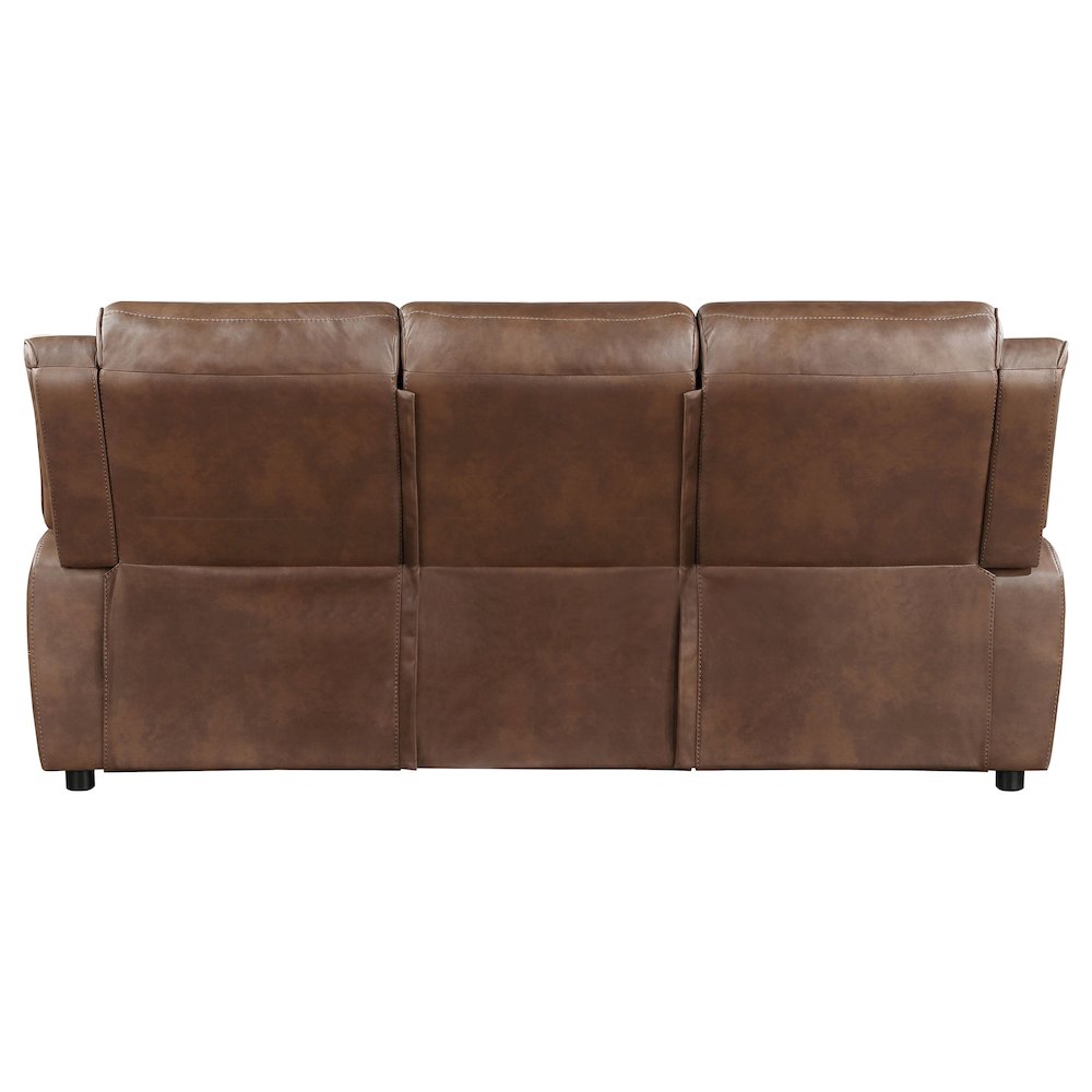 Ellington Upholstered Padded Arm Sofa Dark Brown. Picture 7