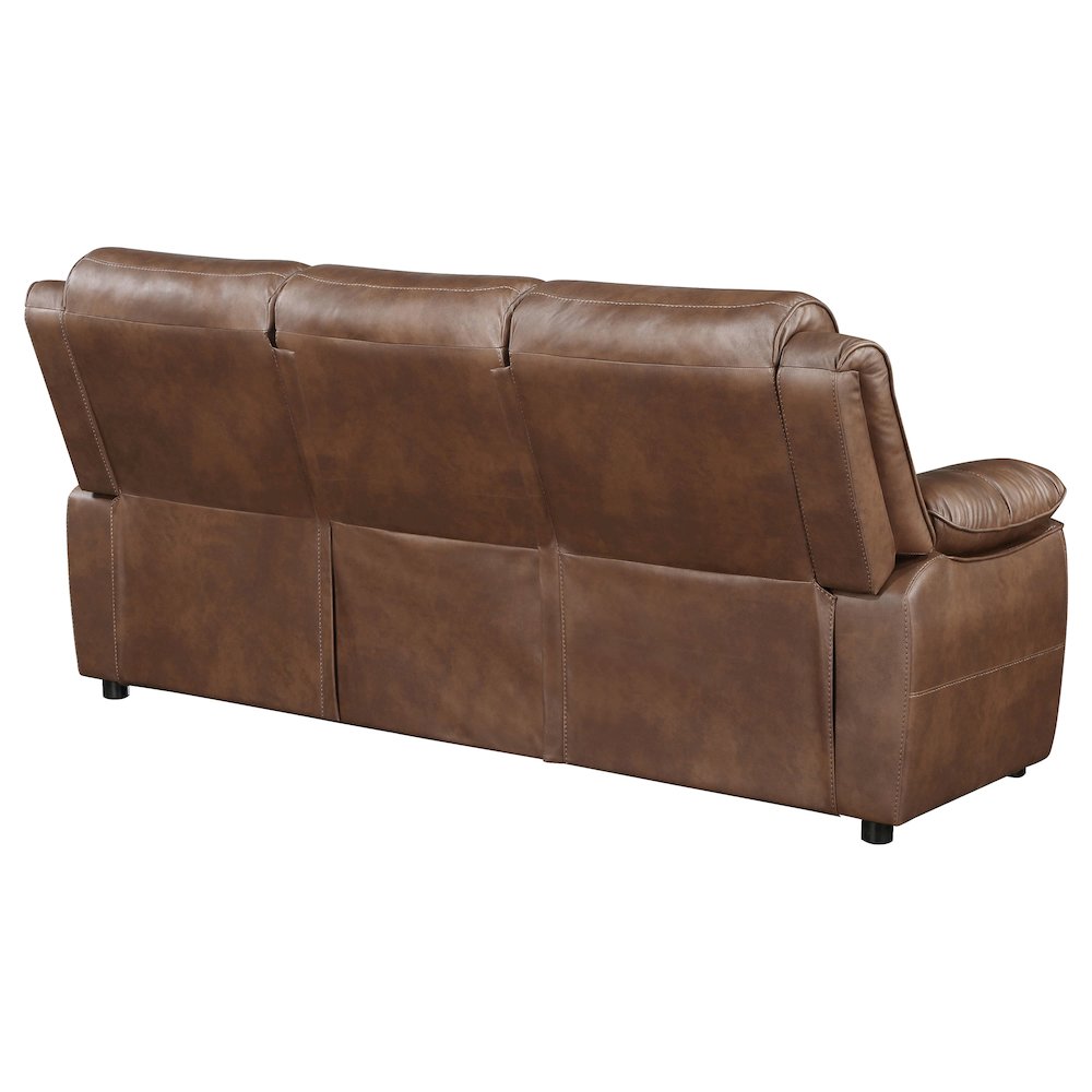 Ellington Upholstered Padded Arm Sofa Dark Brown. Picture 8