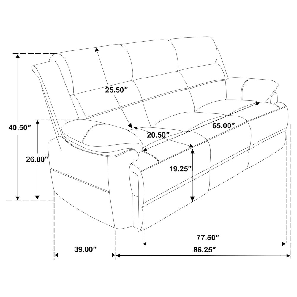 Ellington 3-piece Upholstered Padded Arm Sofa Set Dark Brown. Picture 14