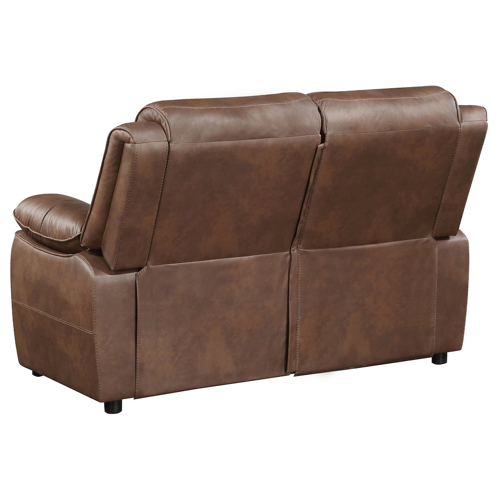 Ellington Upholstered Padded Arm Loveseat Dark Brown. Picture 6