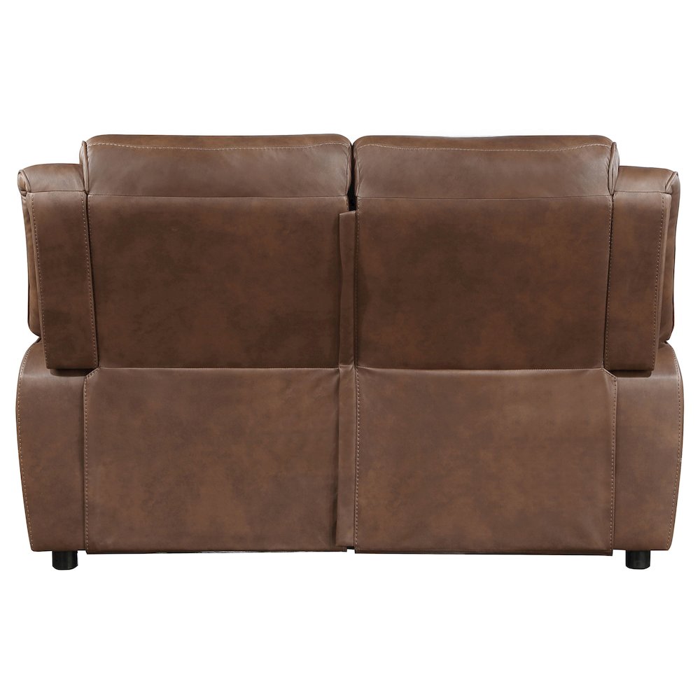 Ellington Upholstered Padded Arm Loveseat Dark Brown. Picture 7