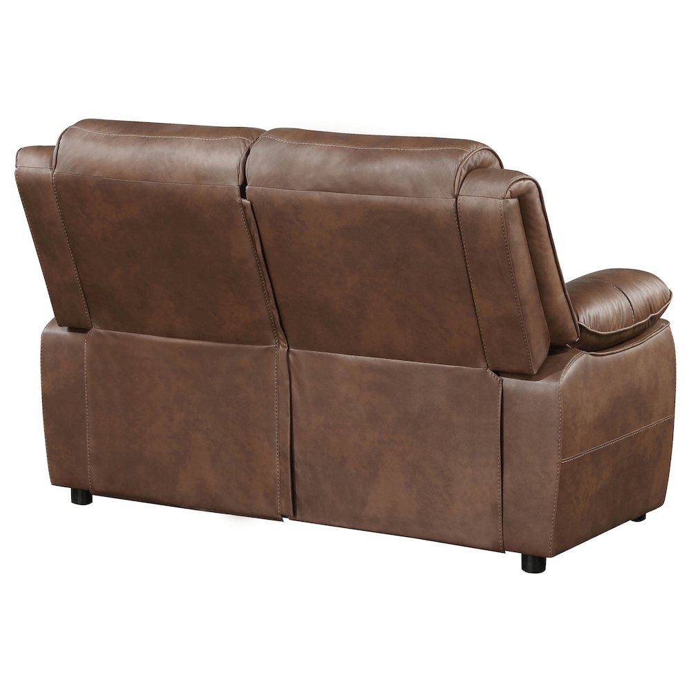 Ellington Upholstered Padded Arm Loveseat Dark Brown. Picture 8