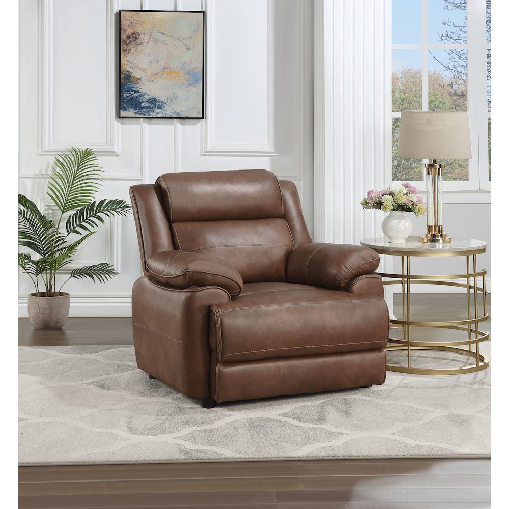 Ellington Upholstered Padded Arm Accent Chair Dark Brown. Picture 10