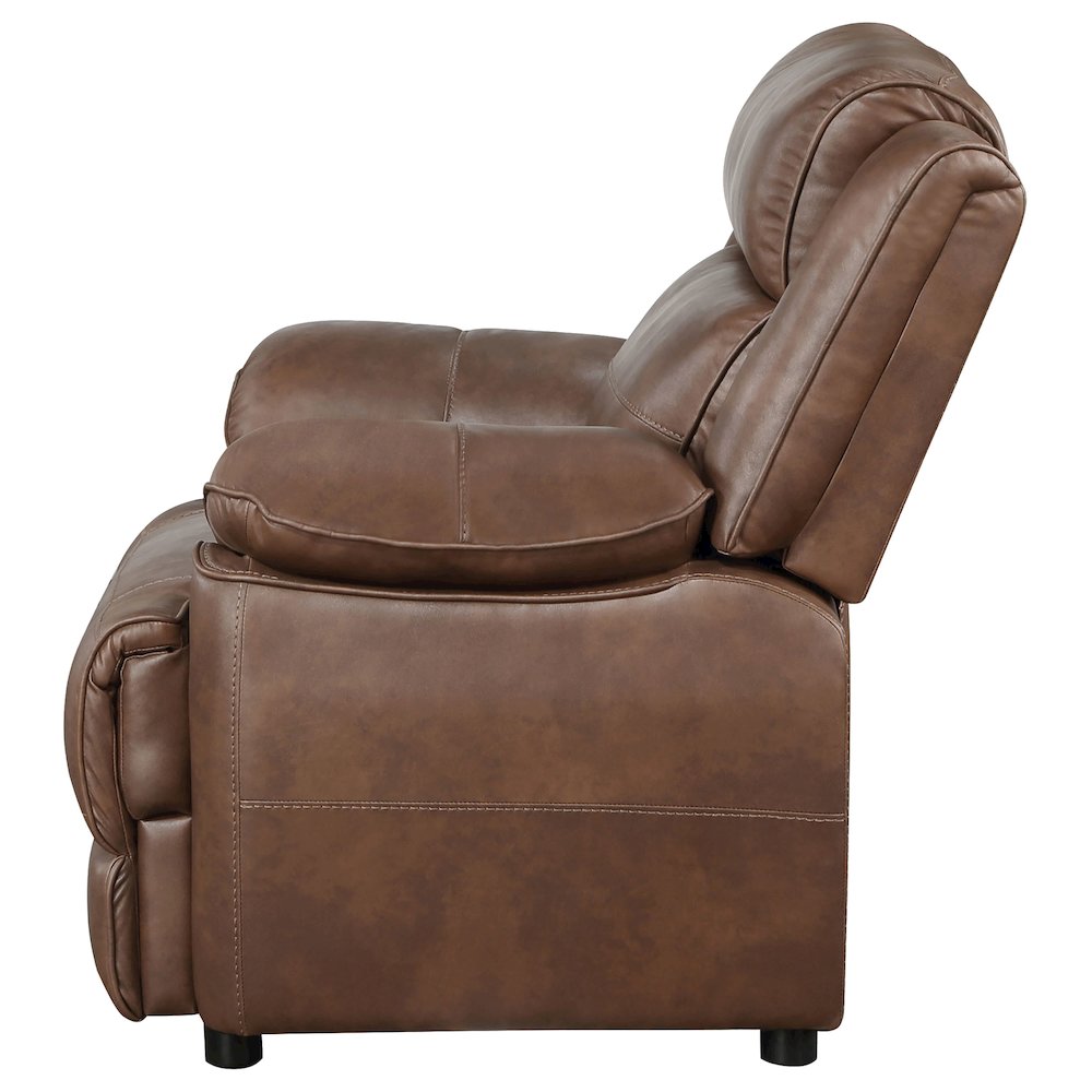 Ellington Upholstered Padded Arm Accent Chair Dark Brown. Picture 5