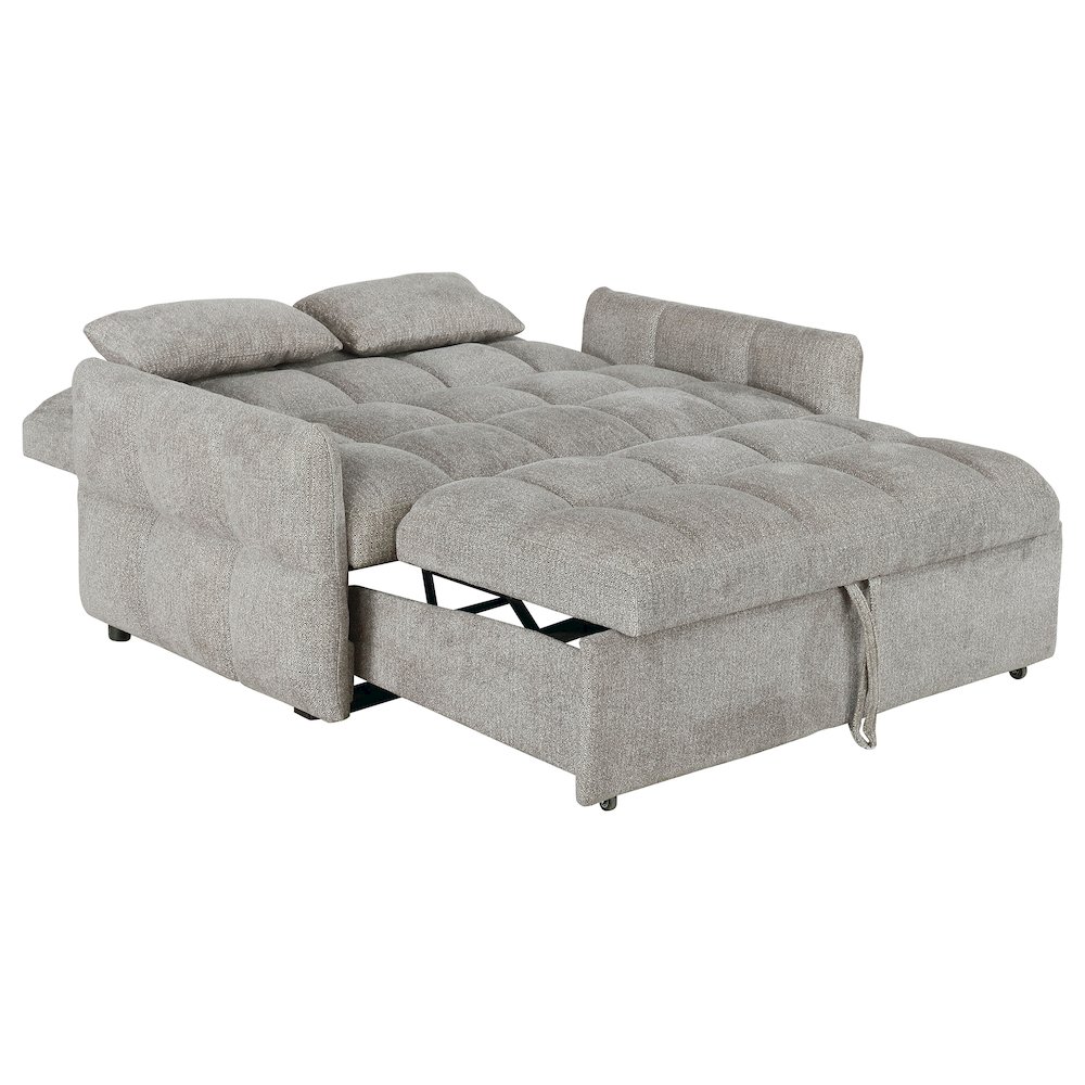 Cotswold Upholstered Convertible Sleeper Sofa Bed Light Grey. Picture 4