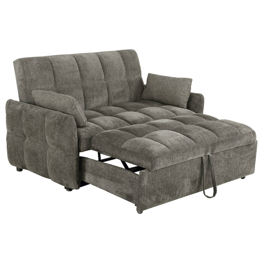 Cotswold Upholstered Convertible Sleeper Sofa Bed Dark Grey. Picture 3