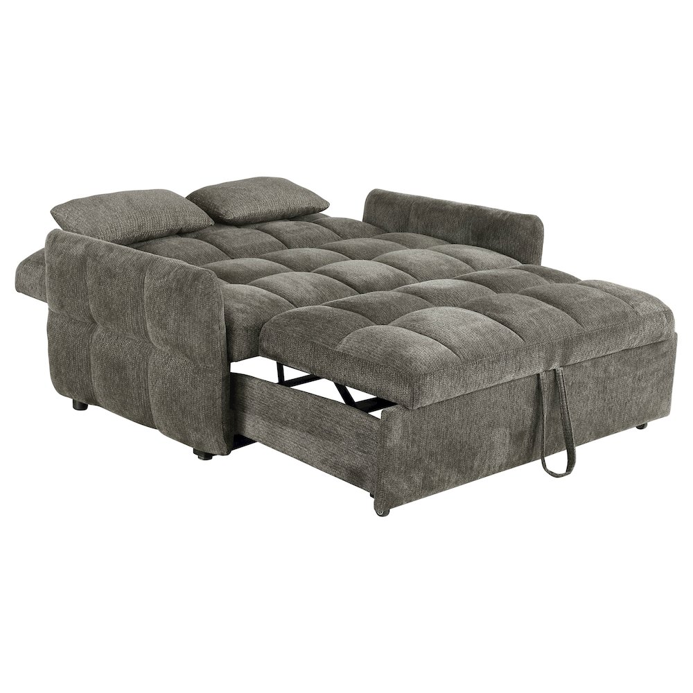 Cotswold Upholstered Convertible Sleeper Sofa Bed Dark Grey. Picture 4