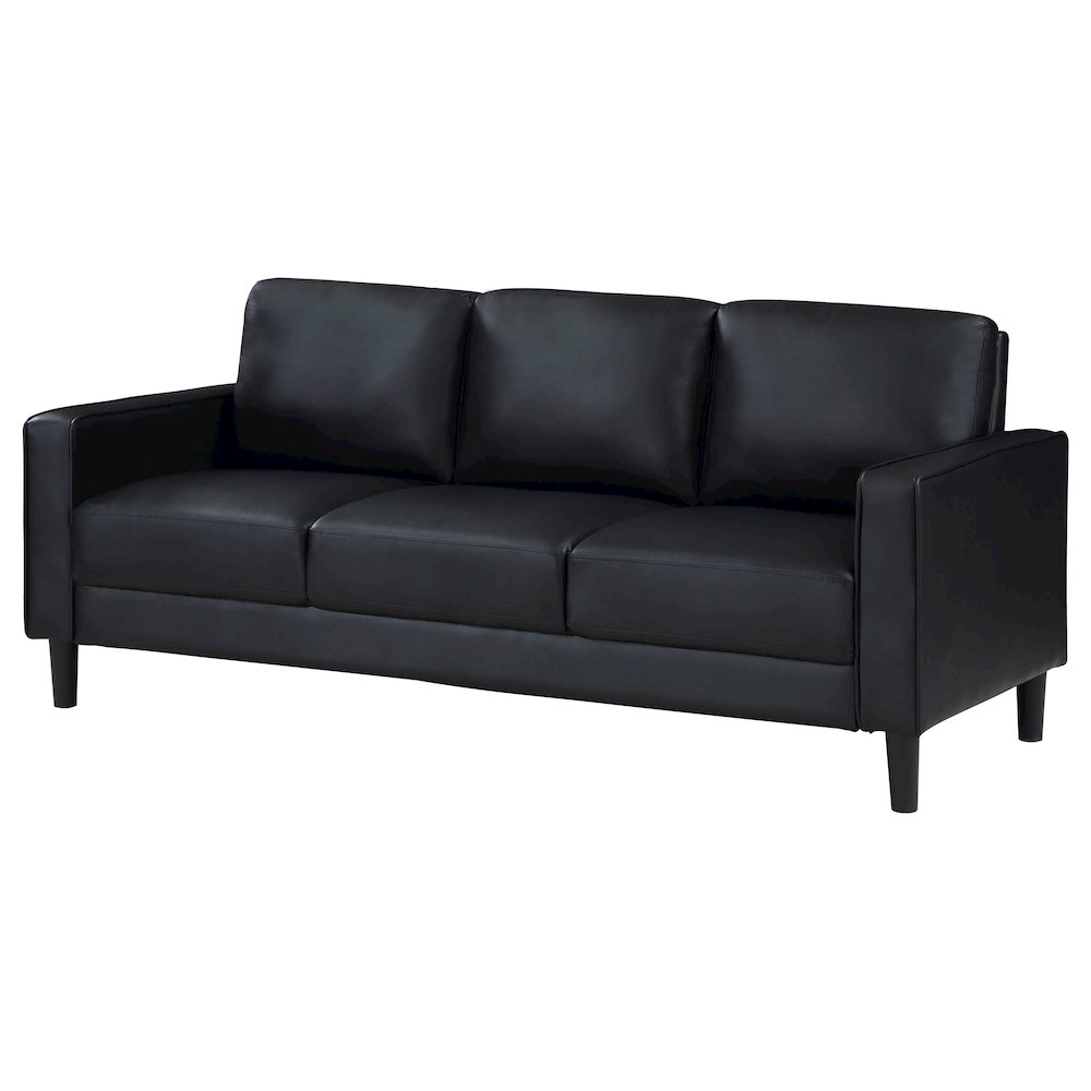 Ruth Upholstered Track Arm Sofa Black. Picture 4