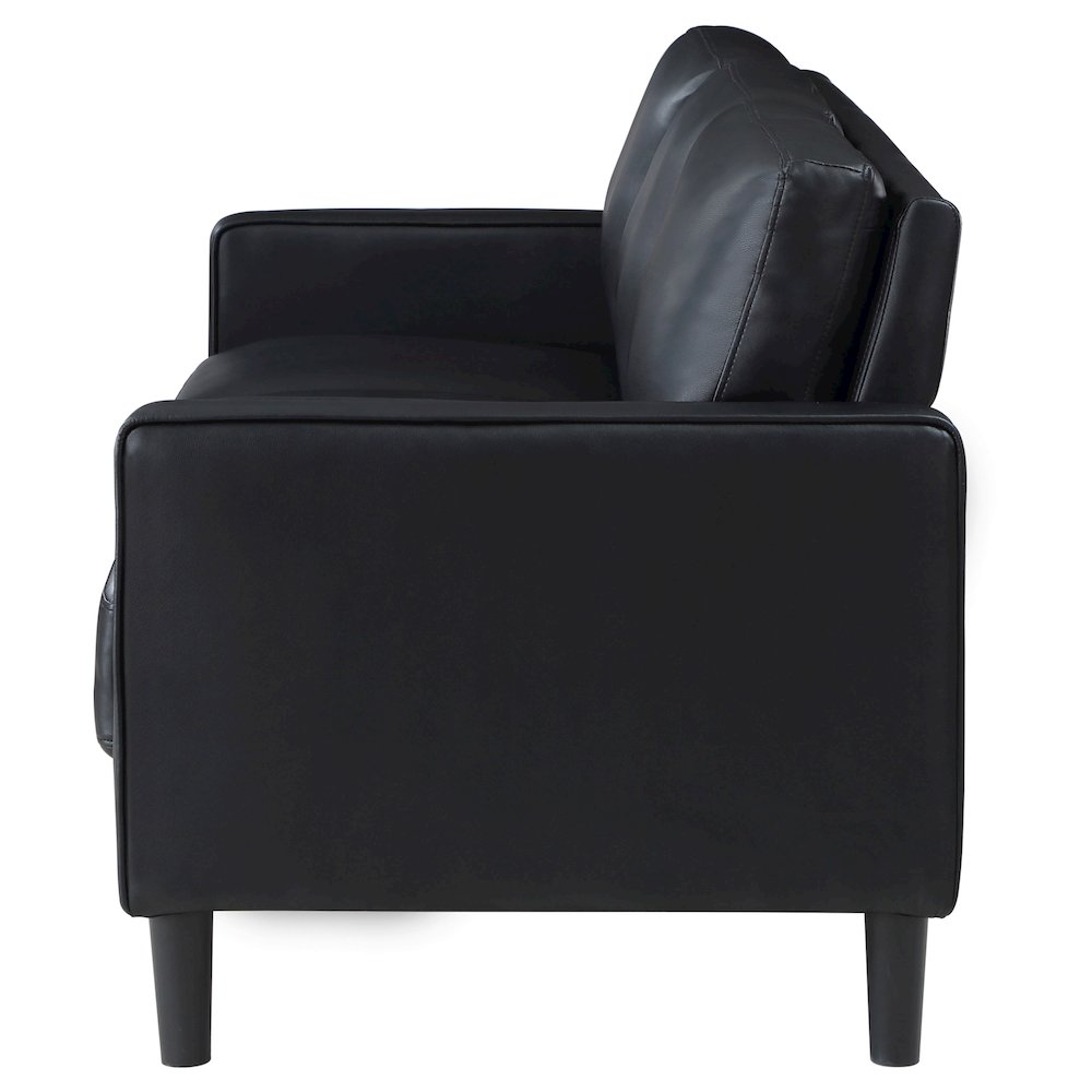 Ruth Upholstered Track Arm Sofa Black. Picture 5