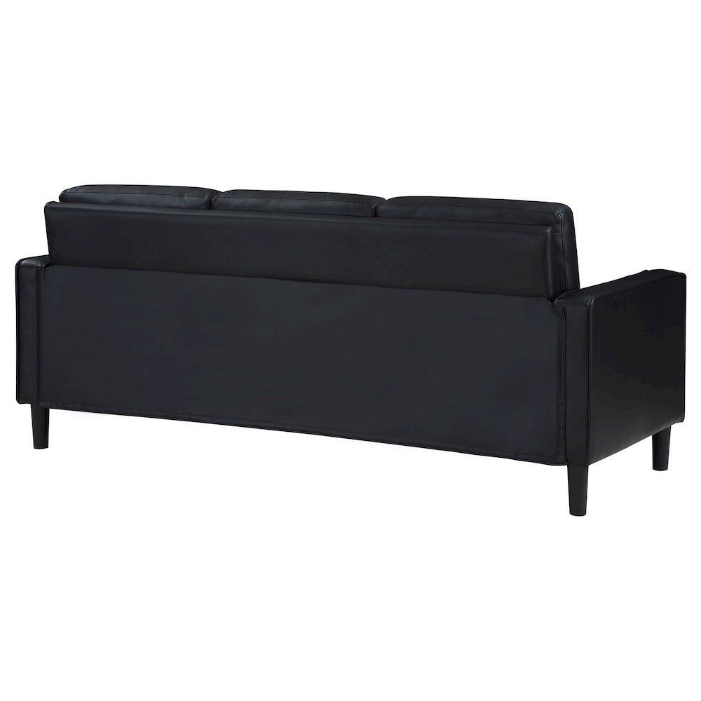 Ruth Upholstered Track Arm Sofa Black. Picture 7