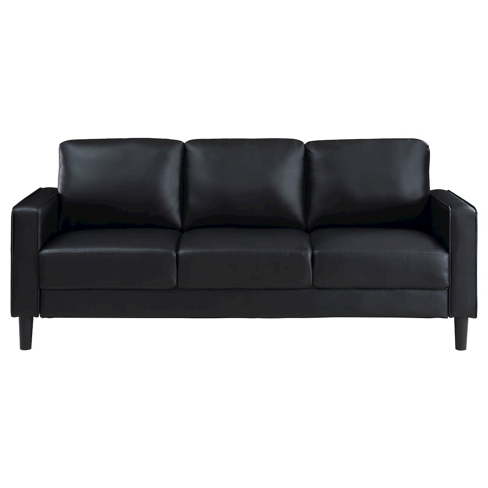 Ruth 2-piece Upholstered Track Arm Sofa Set Black. Picture 4