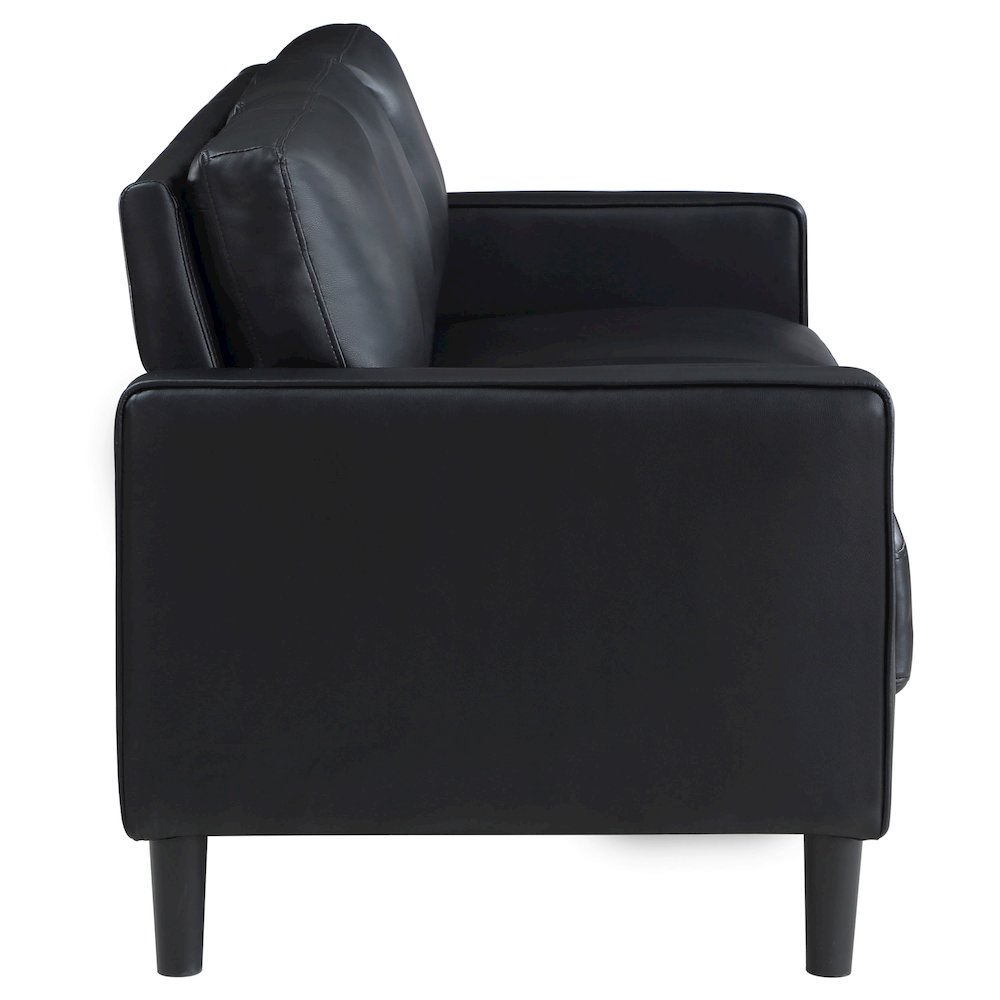 Ruth 2-piece Upholstered Track Arm Sofa Set Black. Picture 6