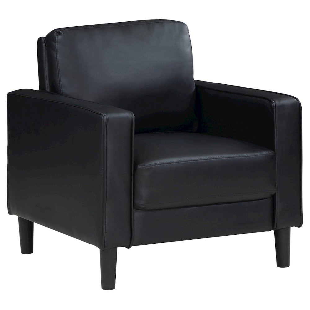 Ruth 3-piece Upholstered Track Arm Sofa Set Black. Picture 11