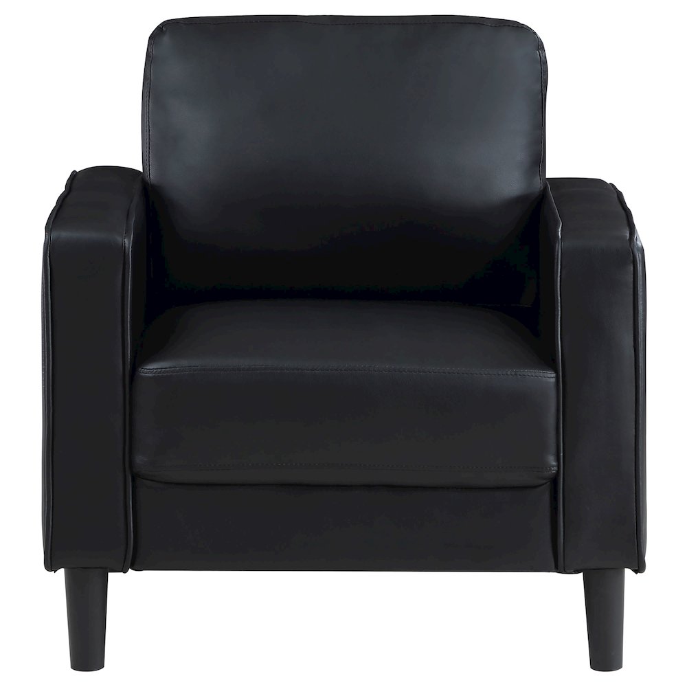 Ruth Upholstered Track Arm Accent Chair Black. Picture 3
