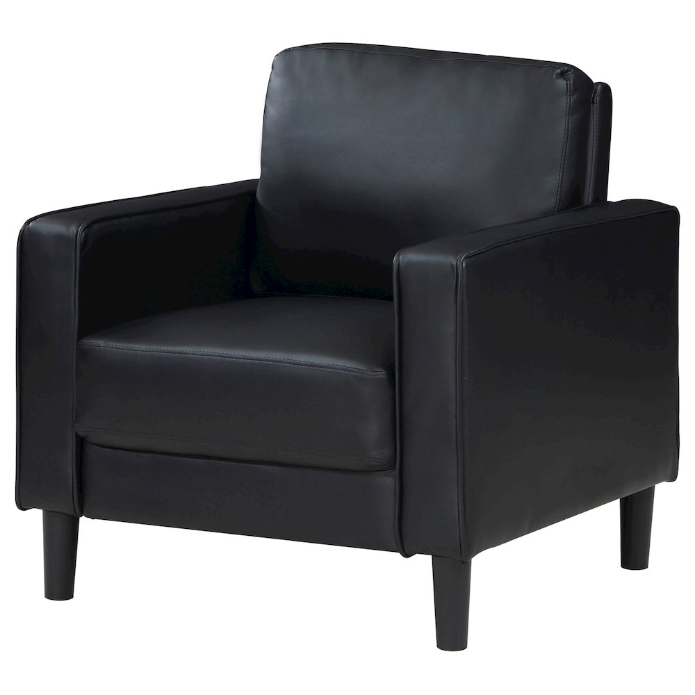 Ruth Upholstered Track Arm Accent Chair Black. Picture 4