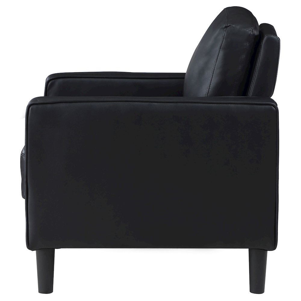 Ruth Upholstered Track Arm Accent Chair Black. Picture 5