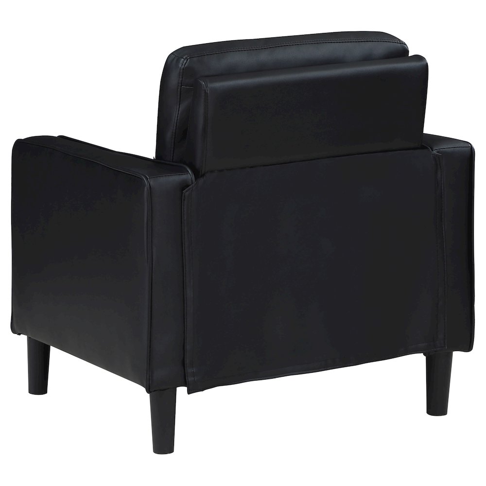Ruth Upholstered Track Arm Accent Chair Black. Picture 6