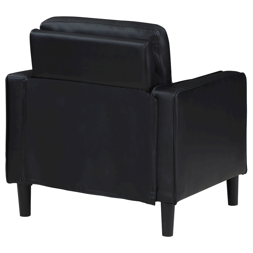 Ruth Upholstered Track Arm Accent Chair Black. Picture 7