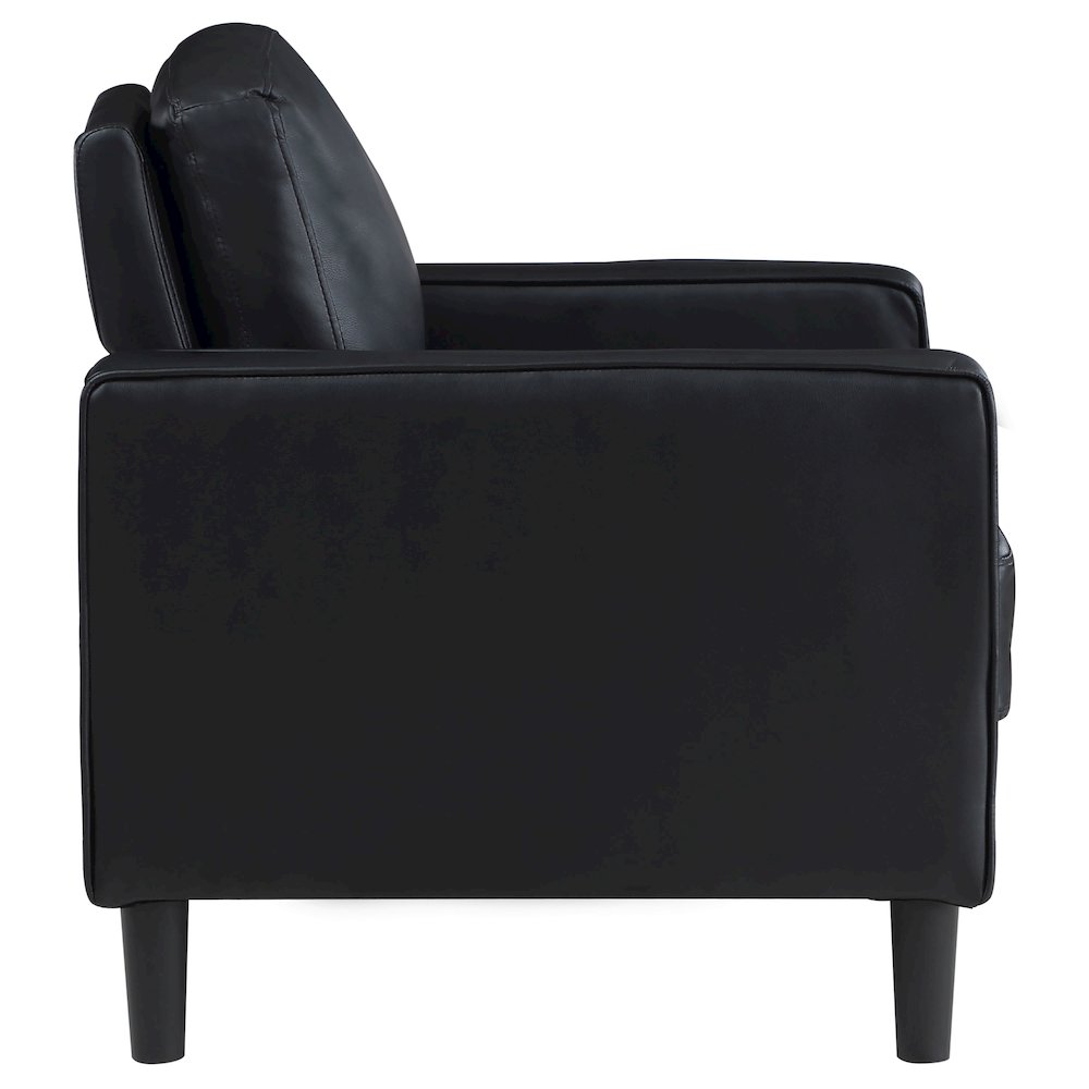 Ruth Upholstered Track Arm Accent Chair Black. Picture 8