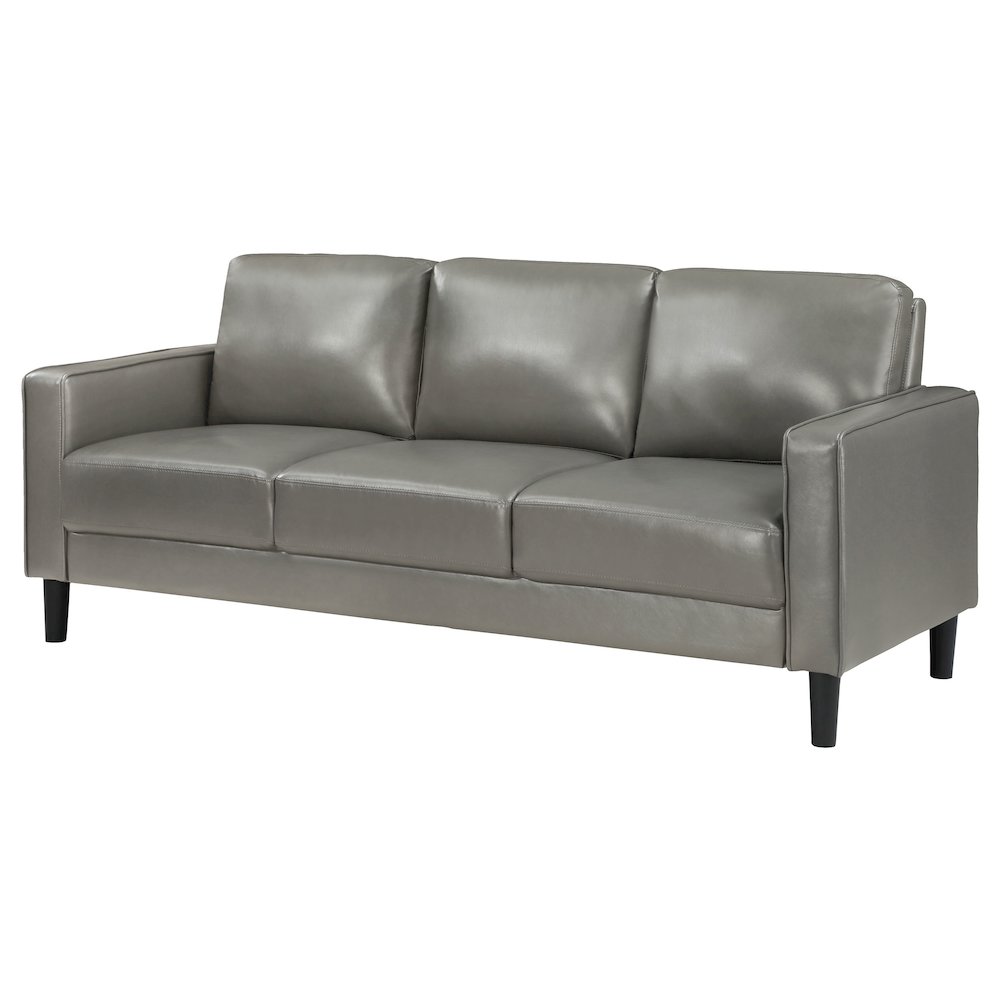 Ruth Upholstered Track Arm Sofa Grey. Picture 4