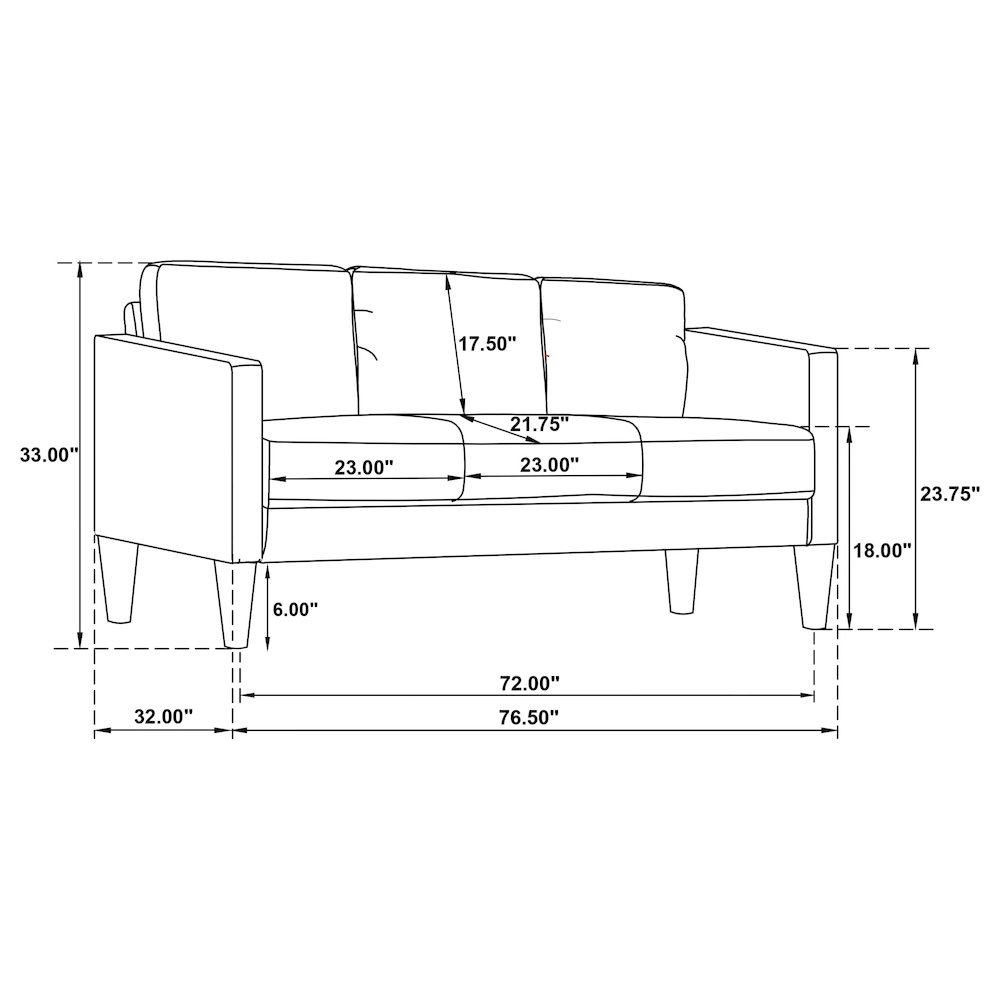 Ruth 2-piece Upholstered Track Arm Sofa Set Grey. Picture 13