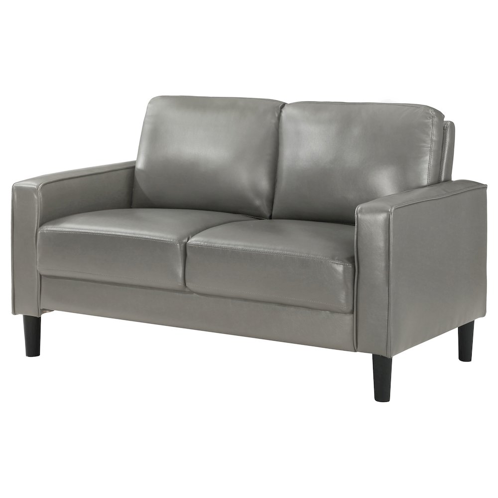 Ruth Upholstered Track Arm Loveseat Grey. Picture 4
