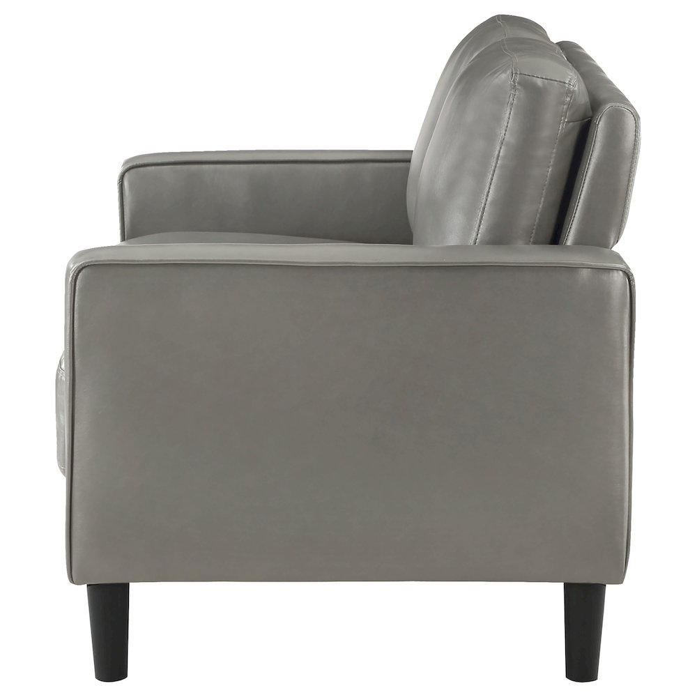Ruth Upholstered Track Arm Loveseat Grey. Picture 5