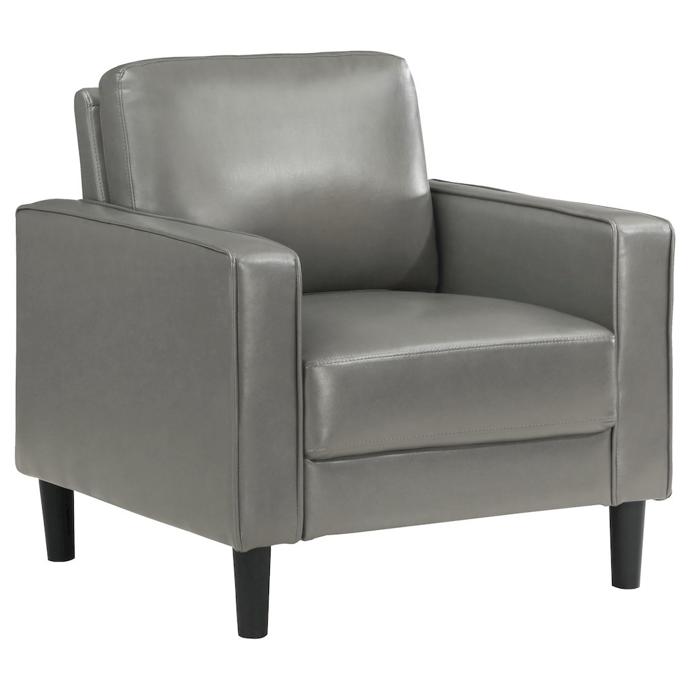 Ruth Upholstered Track Arm Accent Chair Grey. Picture 1