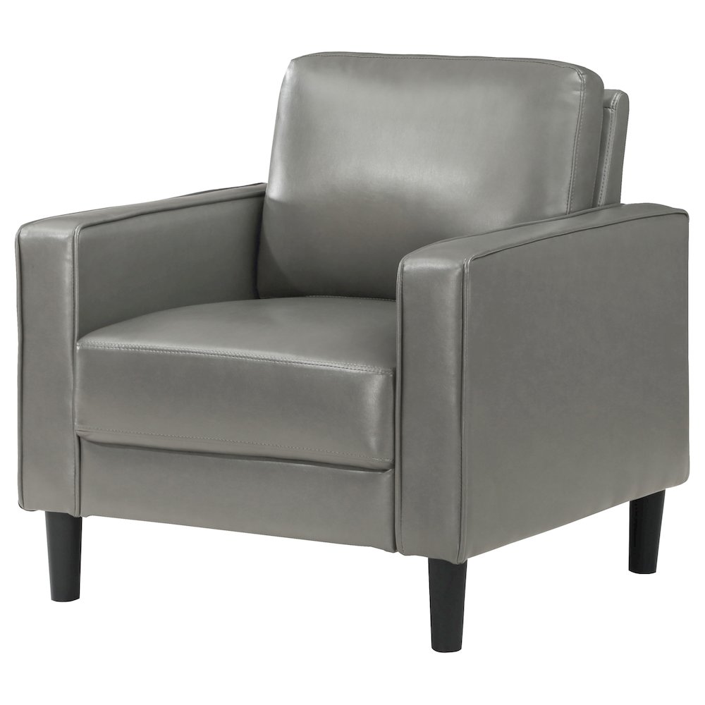 Ruth Upholstered Track Arm Accent Chair Grey. Picture 4