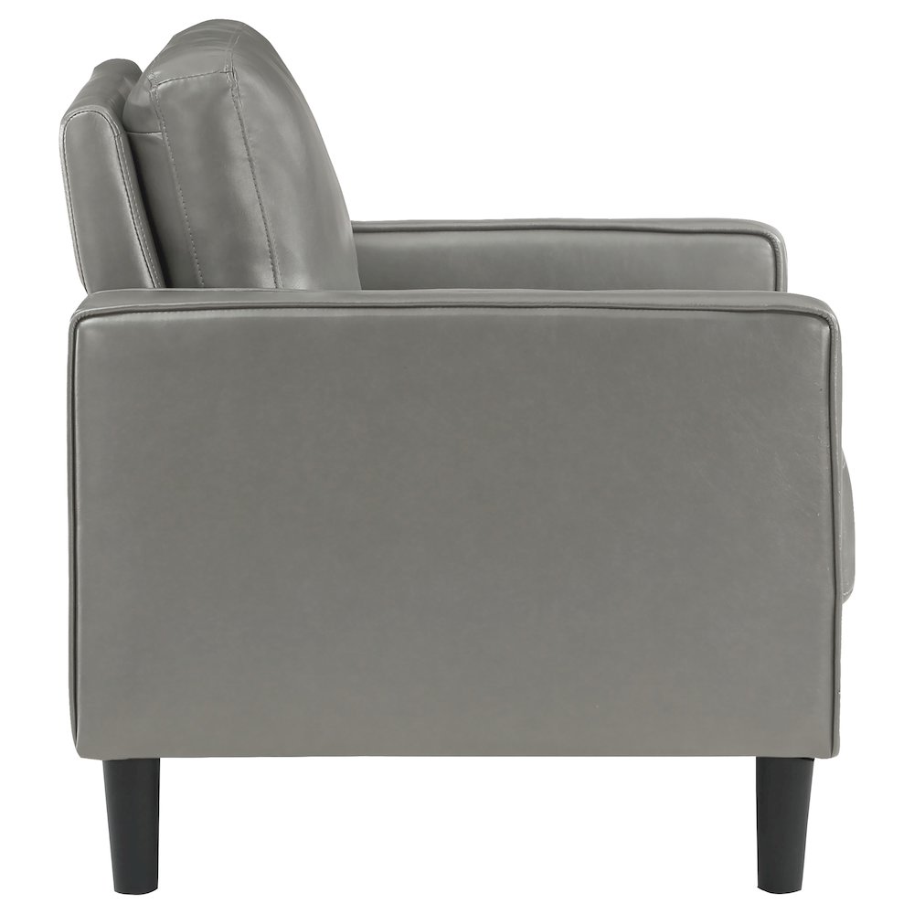 Ruth Upholstered Track Arm Accent Chair Grey. Picture 8