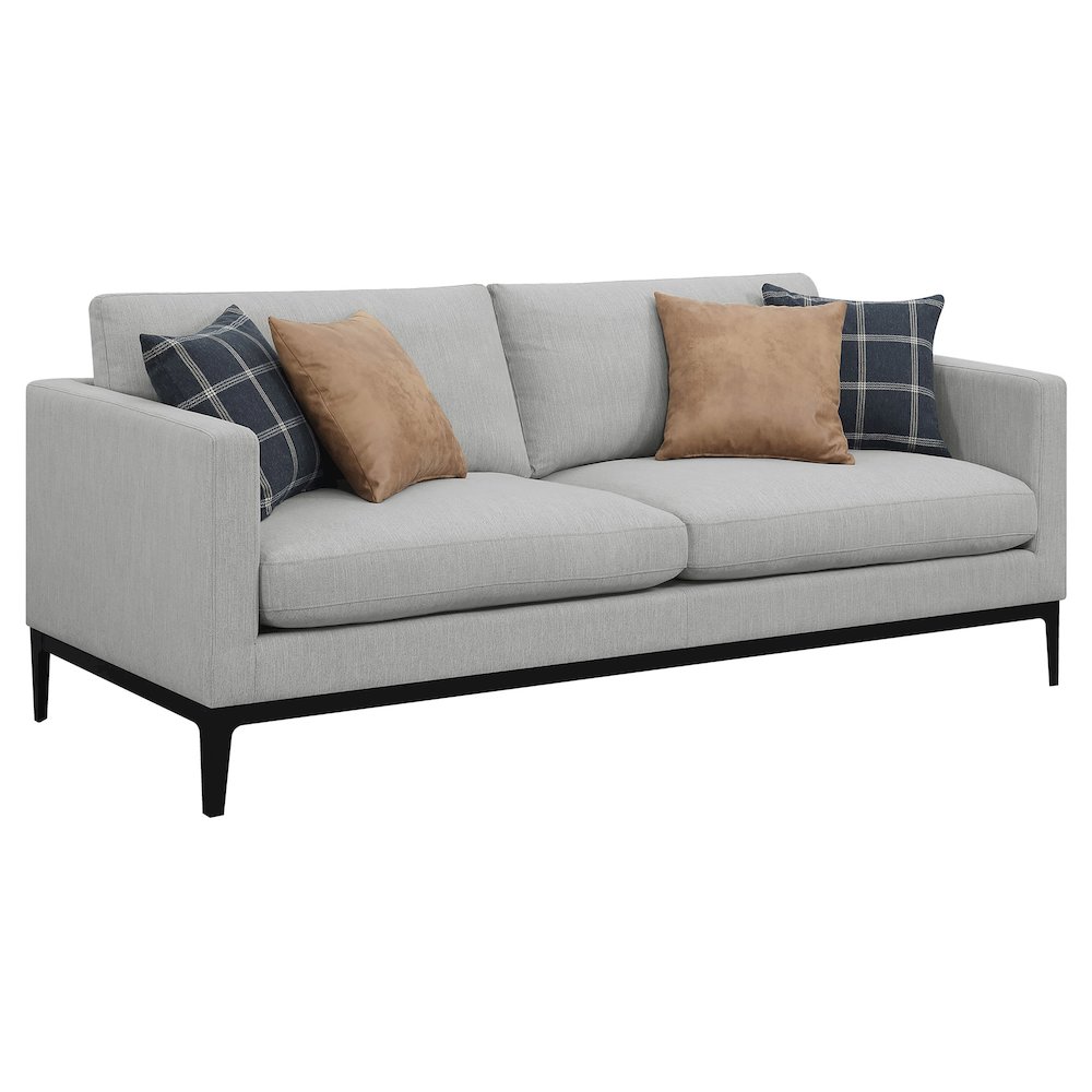 Apperson Upholstered Track Arm Sofa Light Grey. Picture 1