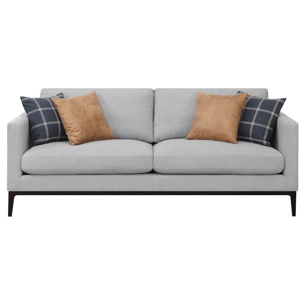 Apperson Upholstered Track Arm Sofa Light Grey. Picture 3