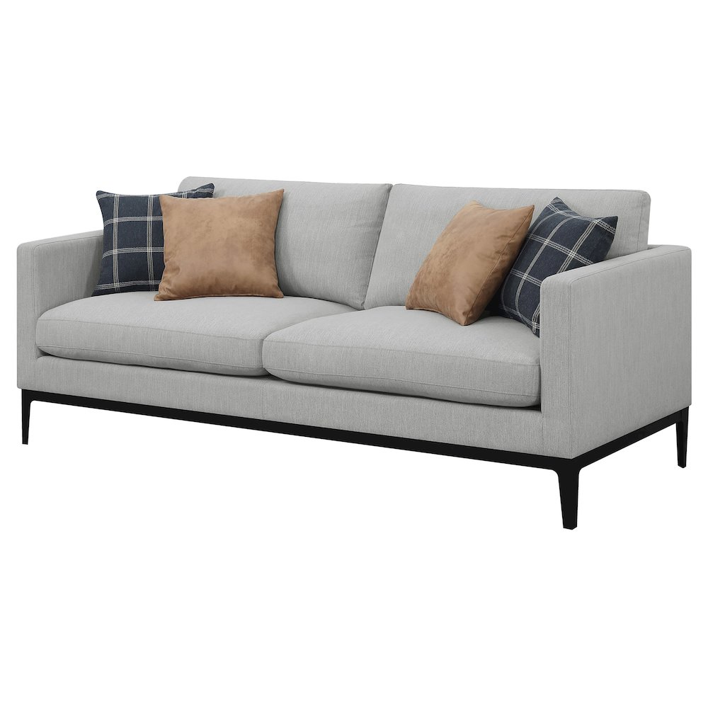 Apperson Upholstered Track Arm Sofa Light Grey. Picture 4