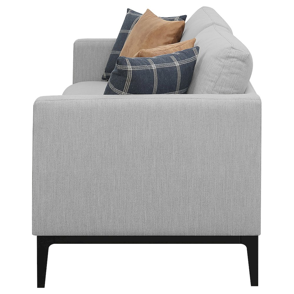 Apperson Upholstered Track Arm Sofa Light Grey. Picture 5