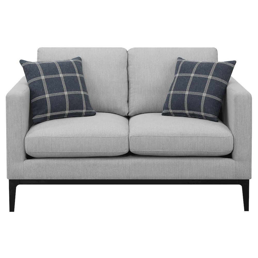Apperson 3-piece Upholstered Track Arm Sofa Set Light Grey. Picture 7