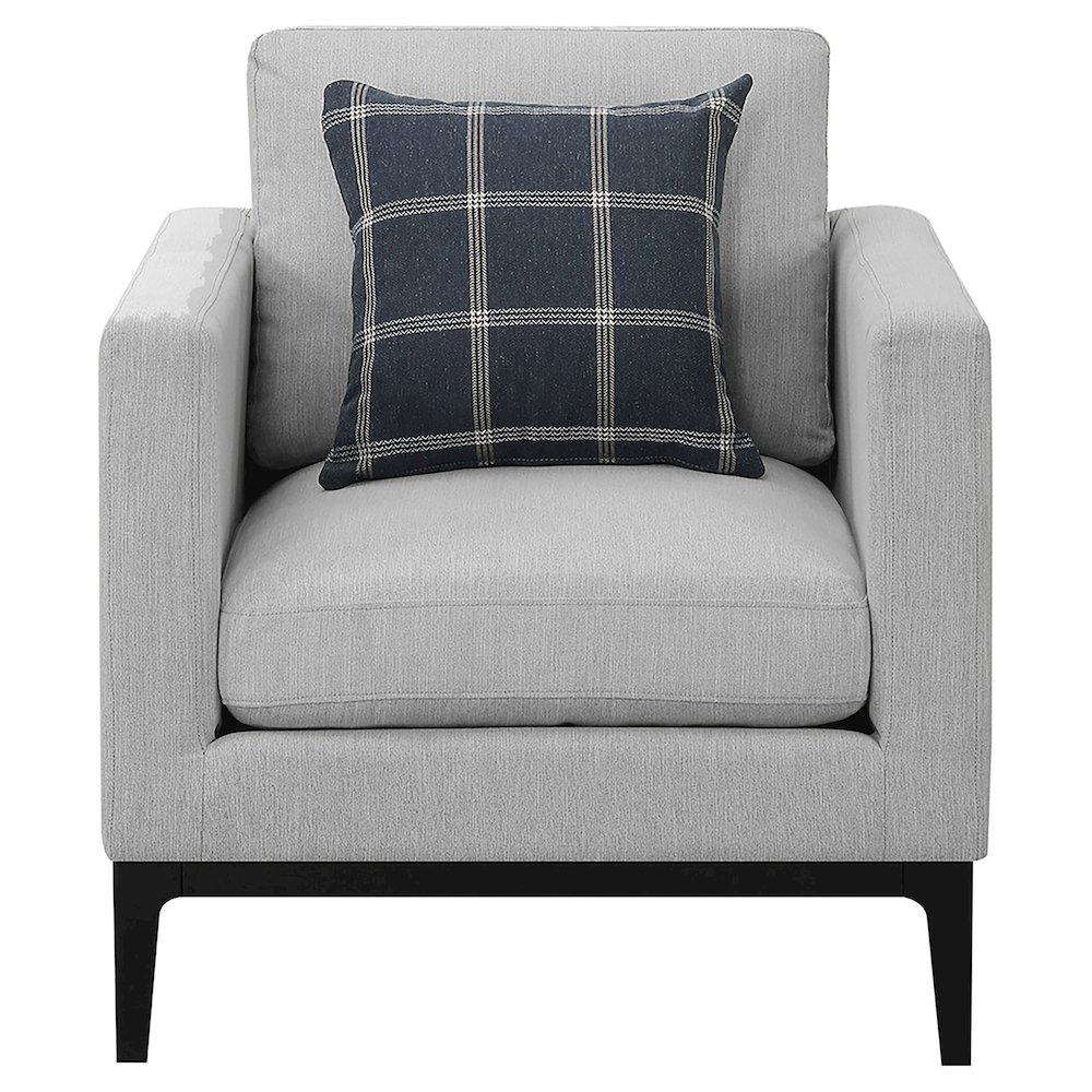 Apperson 3-piece Upholstered Track Arm Sofa Set Light Grey. Picture 10