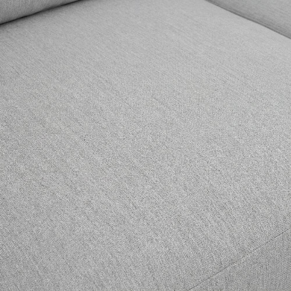 Polyester-Upholstered Track Arm Sofa with Metal Legs for Living Room, Light Grey. Picture 6