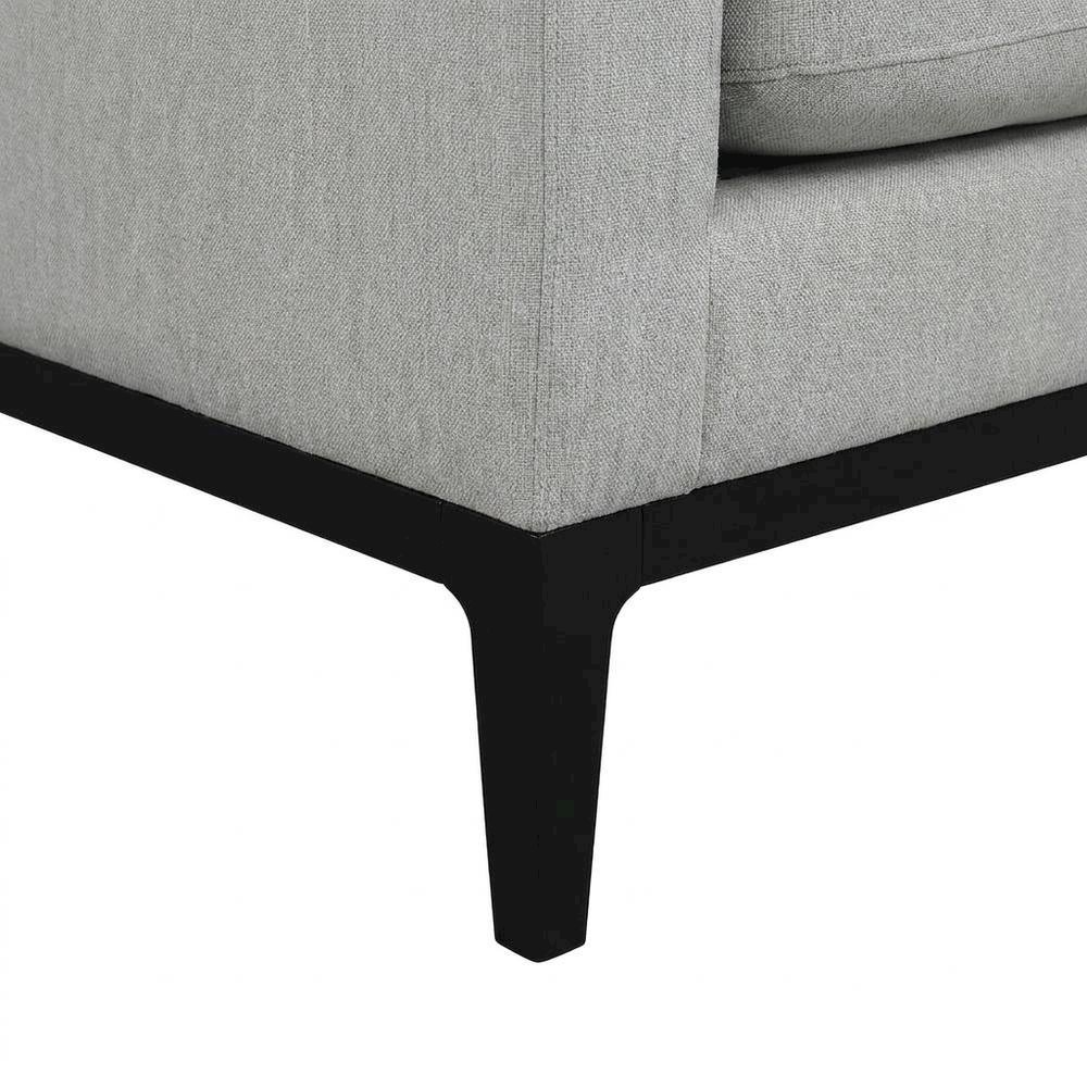 Polyester-Upholstered Track Arm Sofa with Metal Legs for Living Room, Light Grey. Picture 7