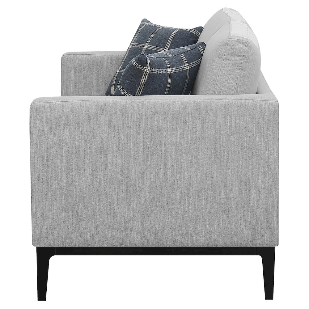 Apperson Upholstered Track Arm Loveseat Light Grey. Picture 5