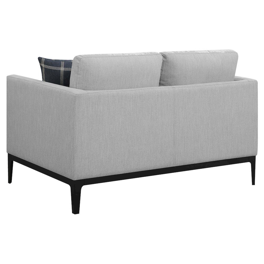 Apperson Upholstered Track Arm Loveseat Light Grey. Picture 6