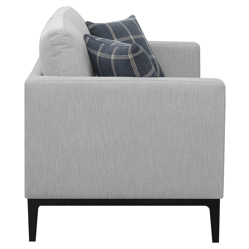 Apperson Upholstered Track Arm Loveseat Light Grey. Picture 9