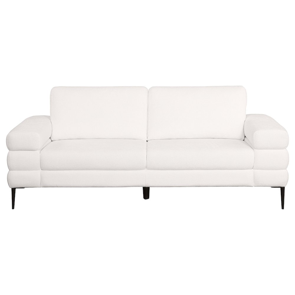 Jessel Chenille Upholstered Track Arm Sofa Ivory. Picture 3