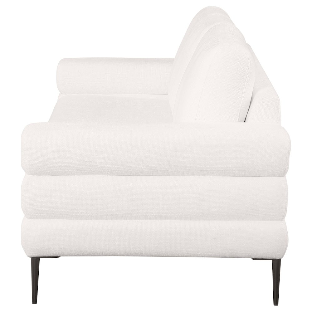 Jessel Chenille Upholstered Track Arm Sofa Ivory. Picture 5