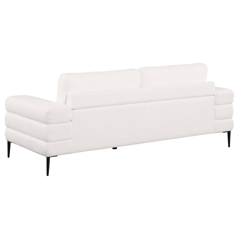 Jessel Chenille Upholstered Track Arm Sofa Ivory. Picture 6