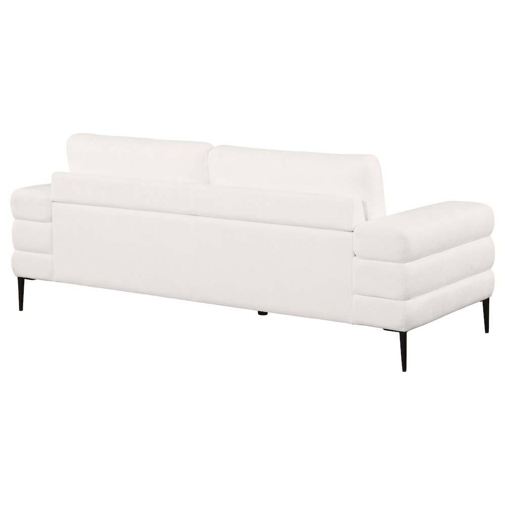 Jessel Chenille Upholstered Track Arm Sofa Ivory. Picture 7