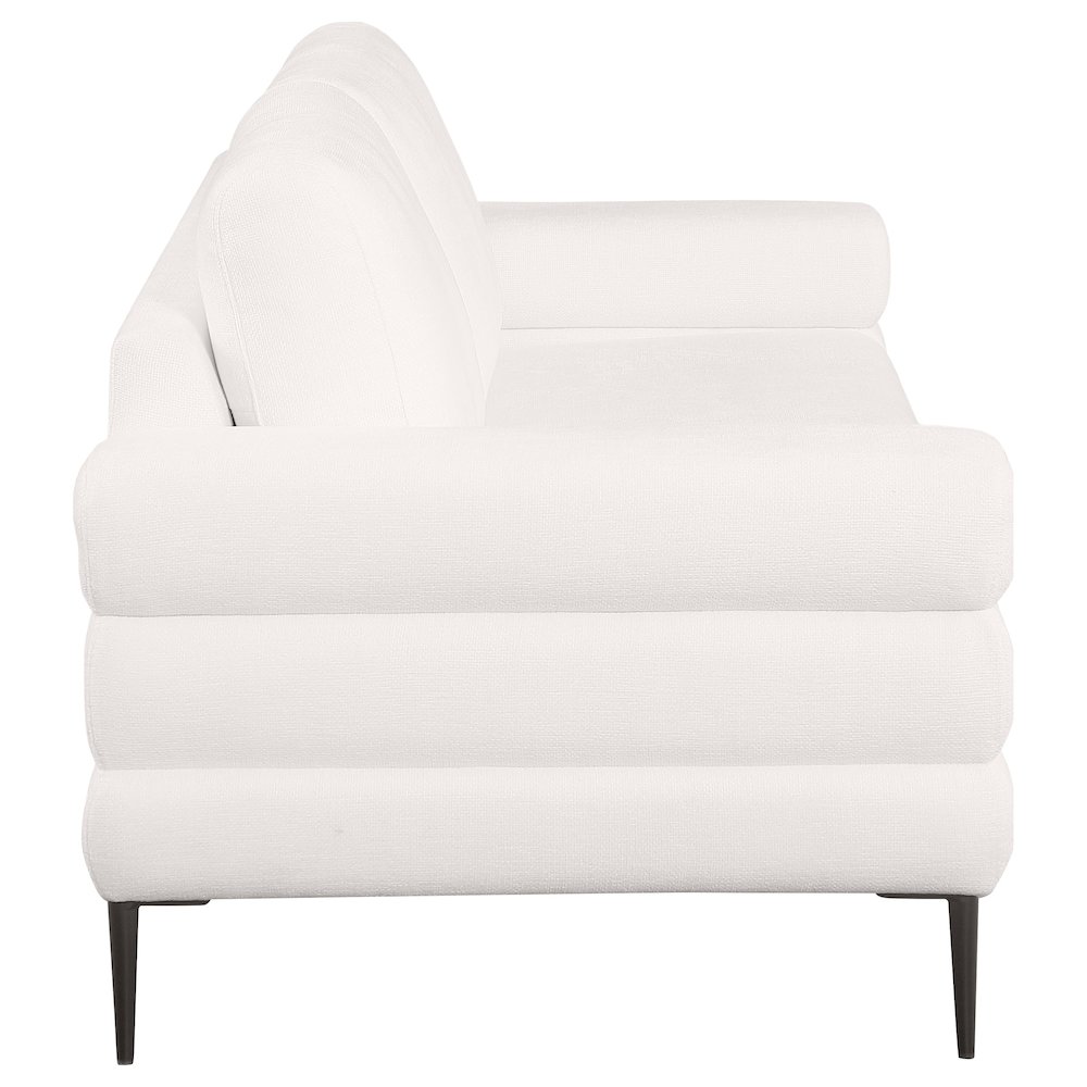 Jessel Chenille Upholstered Track Arm Sofa Ivory. Picture 8