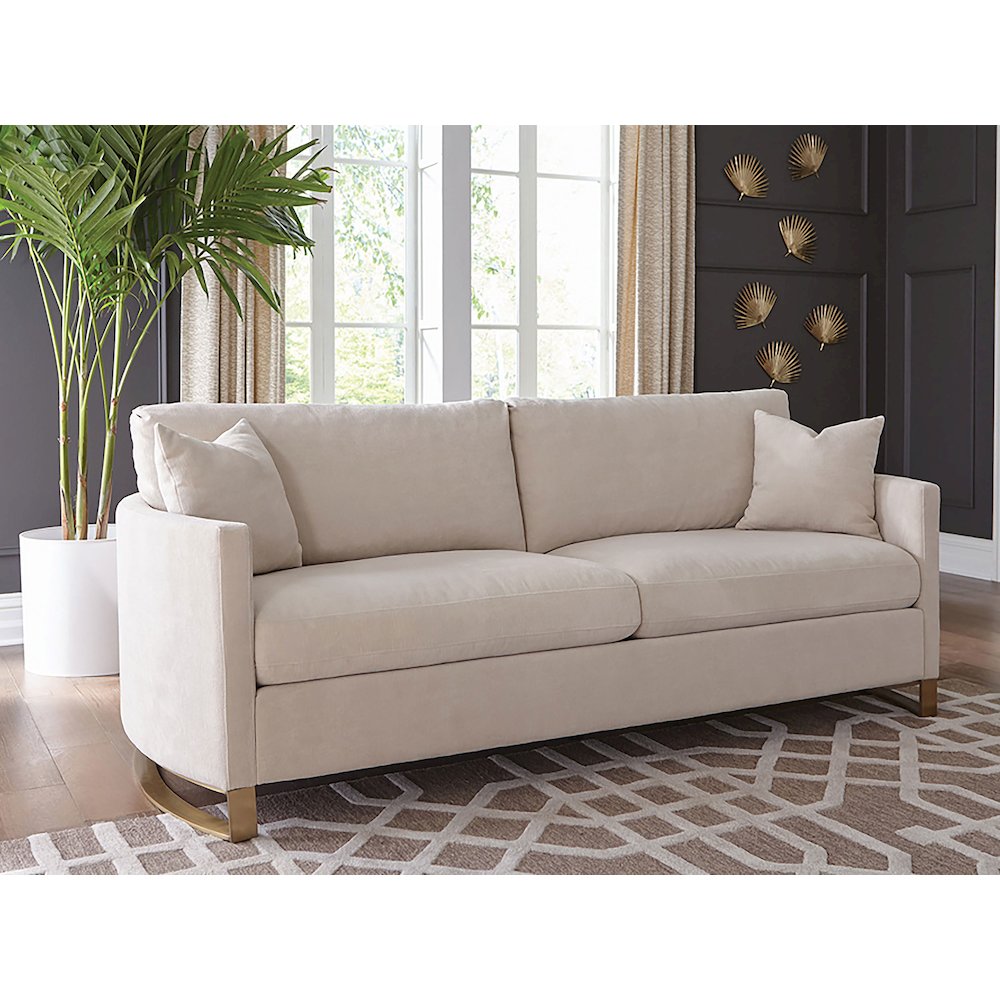 Corliss Upholstered Arched Arm Sofa Beige. Picture 9